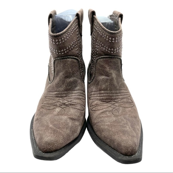 Madden Girl Sanoma Vegan Brown Taupe Short Western Boots Size 6.5 - Picture 8 of 15